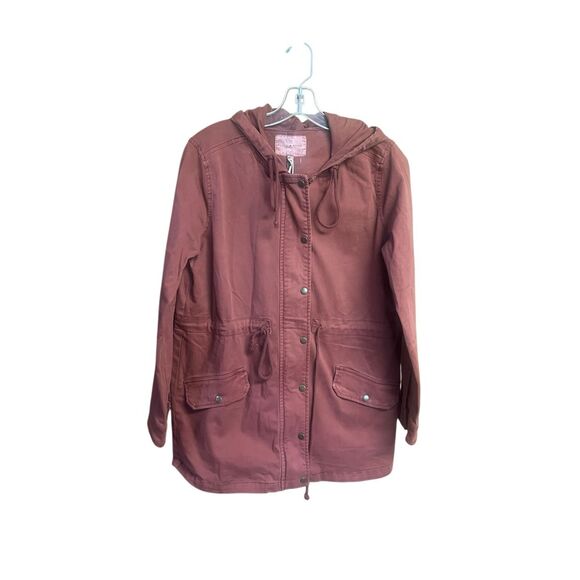 Lucky Brand hooded utility jacket  Mulberry Sz S NWT - Picture 1 of 7